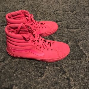 Vans pink sk8 hi canvas